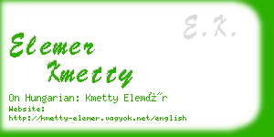 elemer kmetty business card